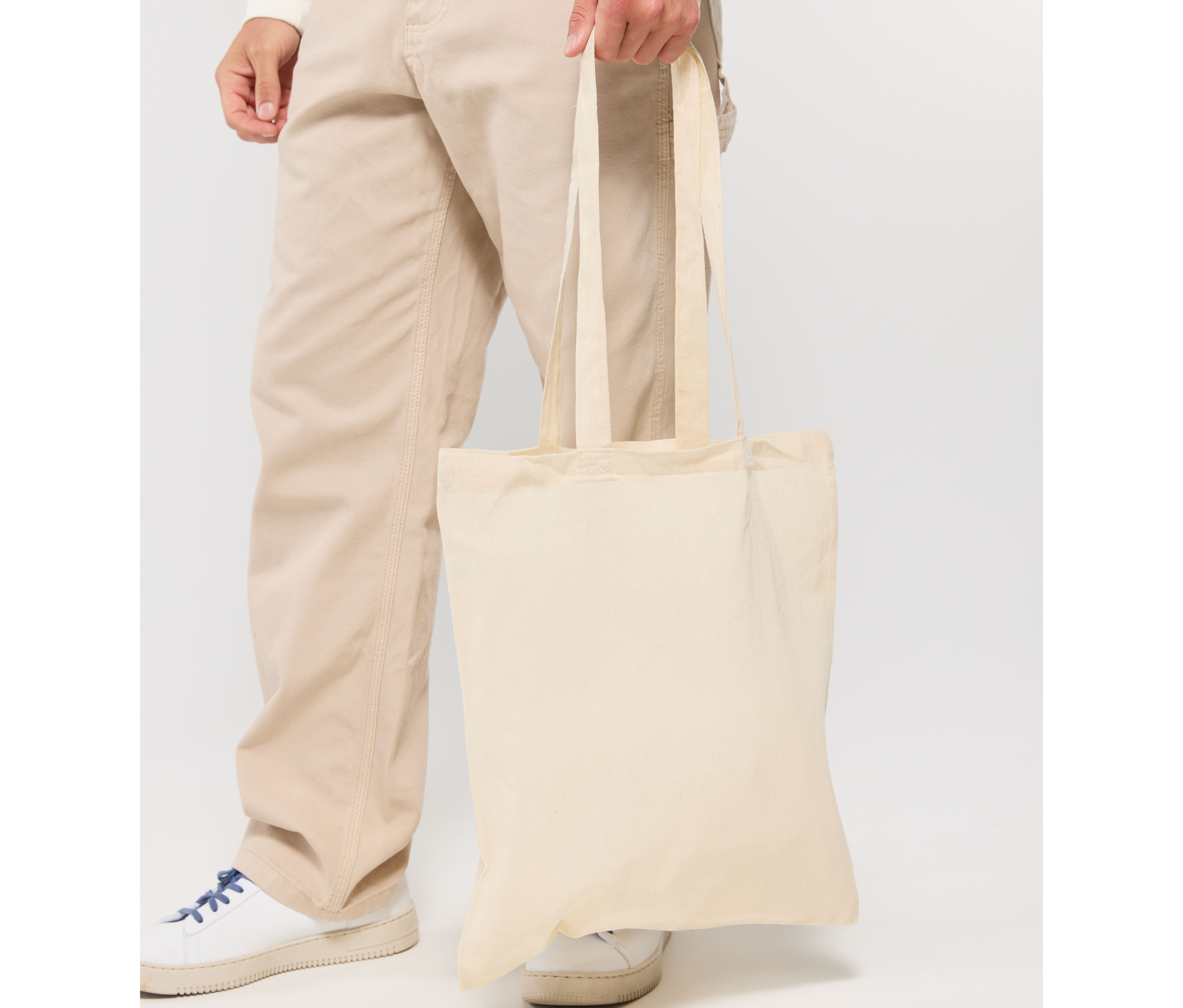 Tassen & Zakken NEWGEN COTTON LARGE HANDLE BASIC SHOPPER voor bedrukking &amp; borduring