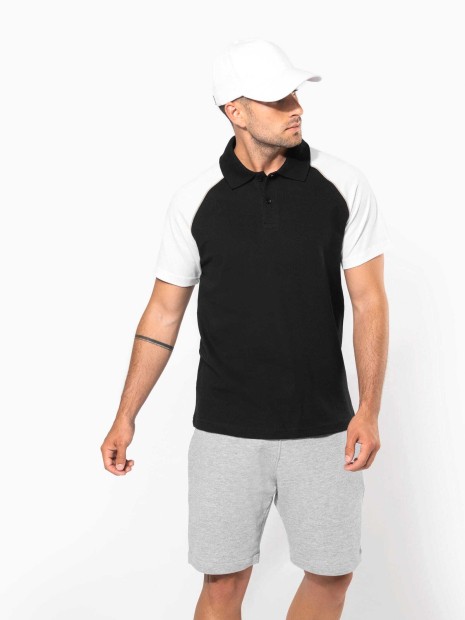 Polos à personnaliser KARIBAN Polo baseball manches courtes 