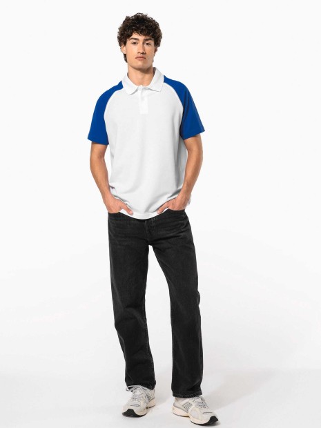 Polos à personnaliser KARIBAN Polo baseball manches courtes 