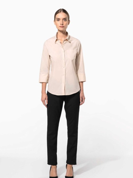 Chemises à personnaliser KARIBAN Chemise popeline polycoton manches 3/4 entretien facile femme 