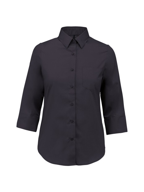 KARIBAN Chemise popeline polycoton manches 3/4 entretien facile femme /api/colors/a74dfbdb-7821-4e15-a7e5-fe07498d41c7 personnalisable