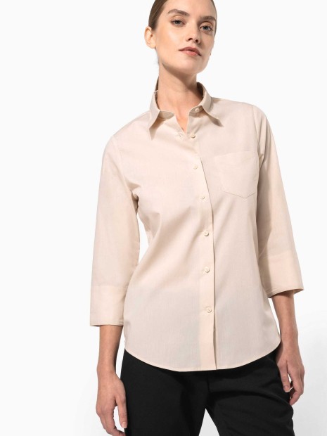 Chemises à personnaliser KARIBAN Chemise popeline polycoton manches 3/4 entretien facile femme 