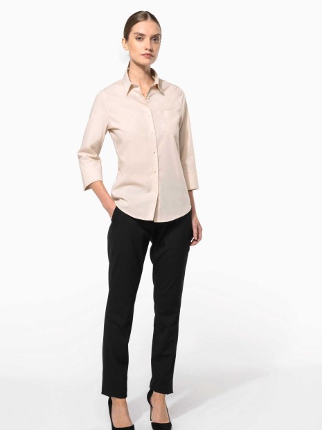 Chemises à personnaliser KARIBAN Chemise popeline polycoton manches 3/4 entretien facile femme 