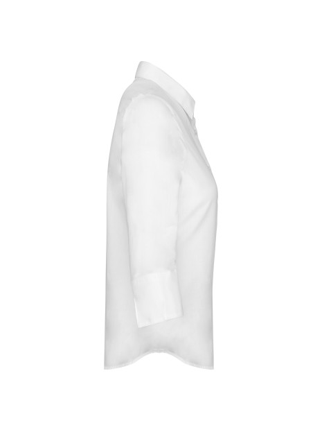 KARIBAN Chemise popeline polycoton manches 3/4 entretien facile femme /api/colors/7a92cd2d-10d2-40b4-928b-296bb7487506 personnalisable