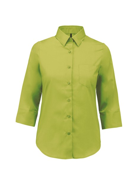 KARIBAN Chemise popeline polycoton manches 3/4 entretien facile femme /api/colors/7ab928ec-33ab-4ba2-8fb6-e49c659be6ea personnalisable