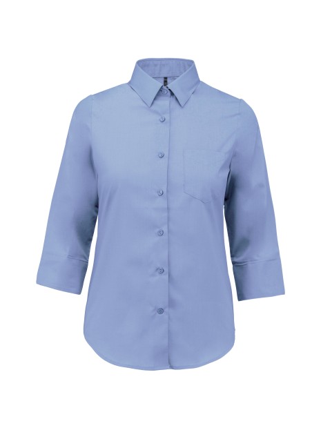 KARIBAN Chemise popeline polycoton manches 3/4 entretien facile femme /api/colors/7cd11260-06e9-4679-96ce-f0c0cca5092d personnalisable
