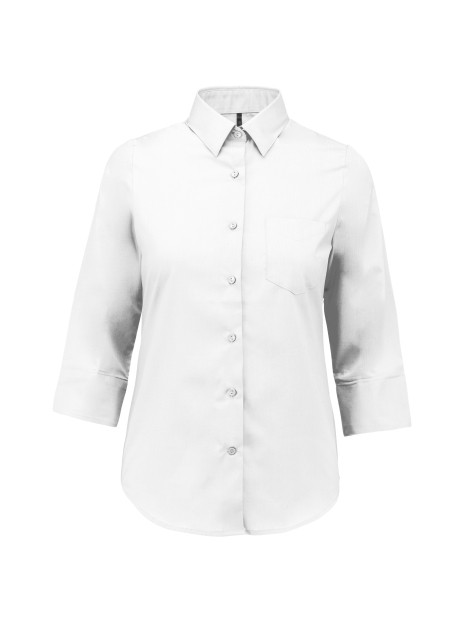 KARIBAN Chemise popeline polycoton manches 3/4 entretien facile femme /api/colors/7a92cd2d-10d2-40b4-928b-296bb7487506 personnalisable