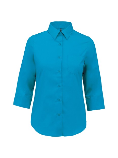 KARIBAN Chemise popeline polycoton manches 3/4 entretien facile femme /api/colors/e40de318-302c-4c66-b949-5dcddefdc482 personnalisable