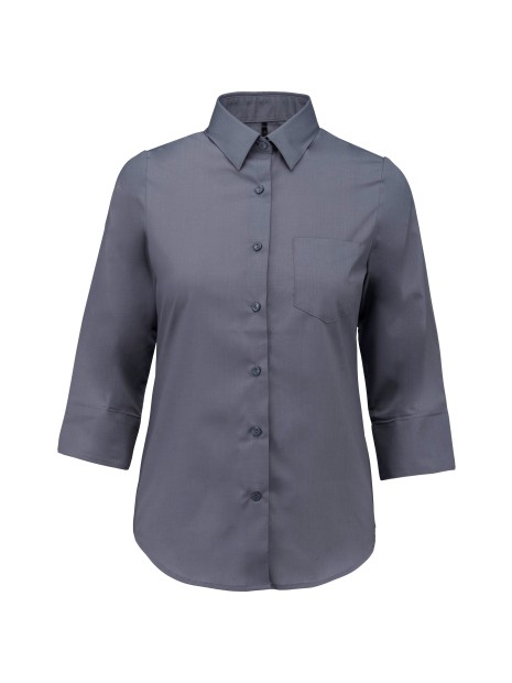 KARIBAN Chemise popeline polycoton manches 3/4 entretien facile femme /api/colors/b8e7287e-3390-473c-ba17-deb40419cef7 personnalisable