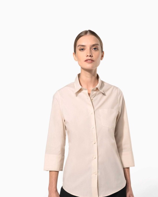 Chemises personnalisable Kariban Chemise popeline polycoton manches 3/4 entretien facile femme