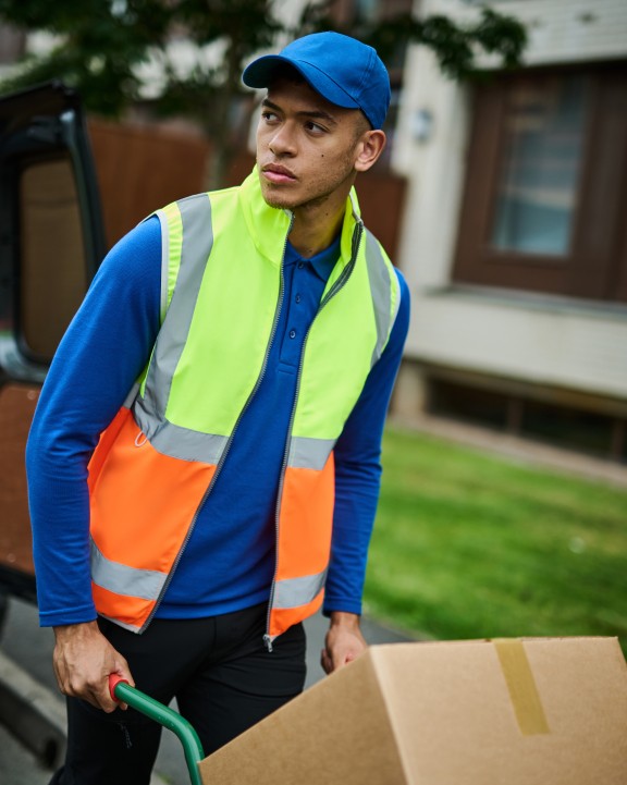 REGATTA HI-VIS PRO FULL ZIP GILET Warnwesten personalisierbar