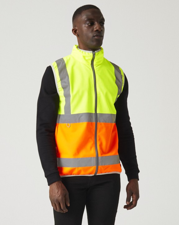 REGATTA HI-VIS PRO FULL ZIP GILET Warnwesten personalisierbar