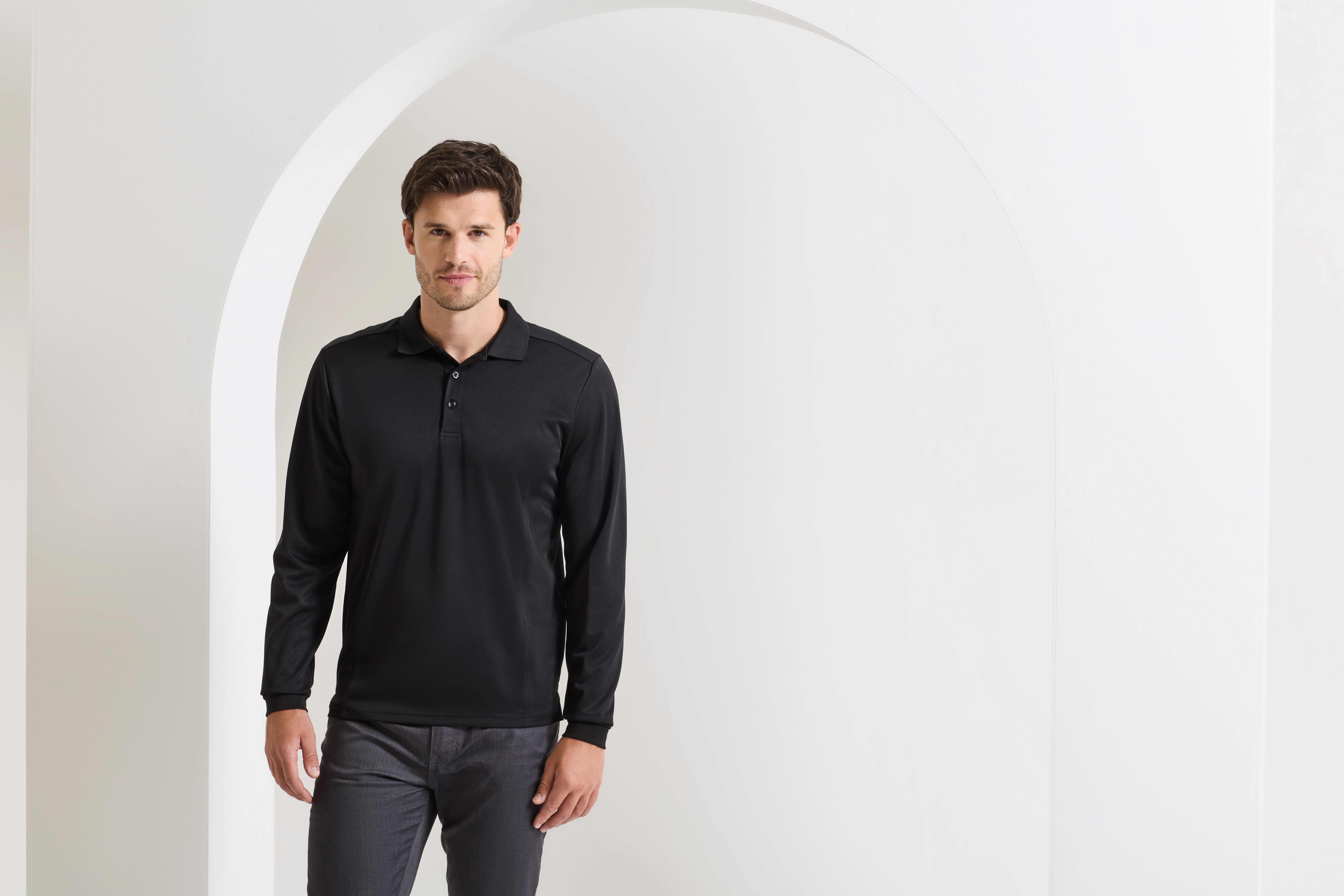 Polos personnalisable PREMIER Polo piqué Coolchecker à manches longues pour hommes