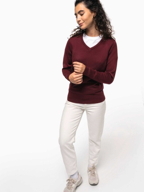 Pulls à personnaliser KARIBAN Pull col V femme 