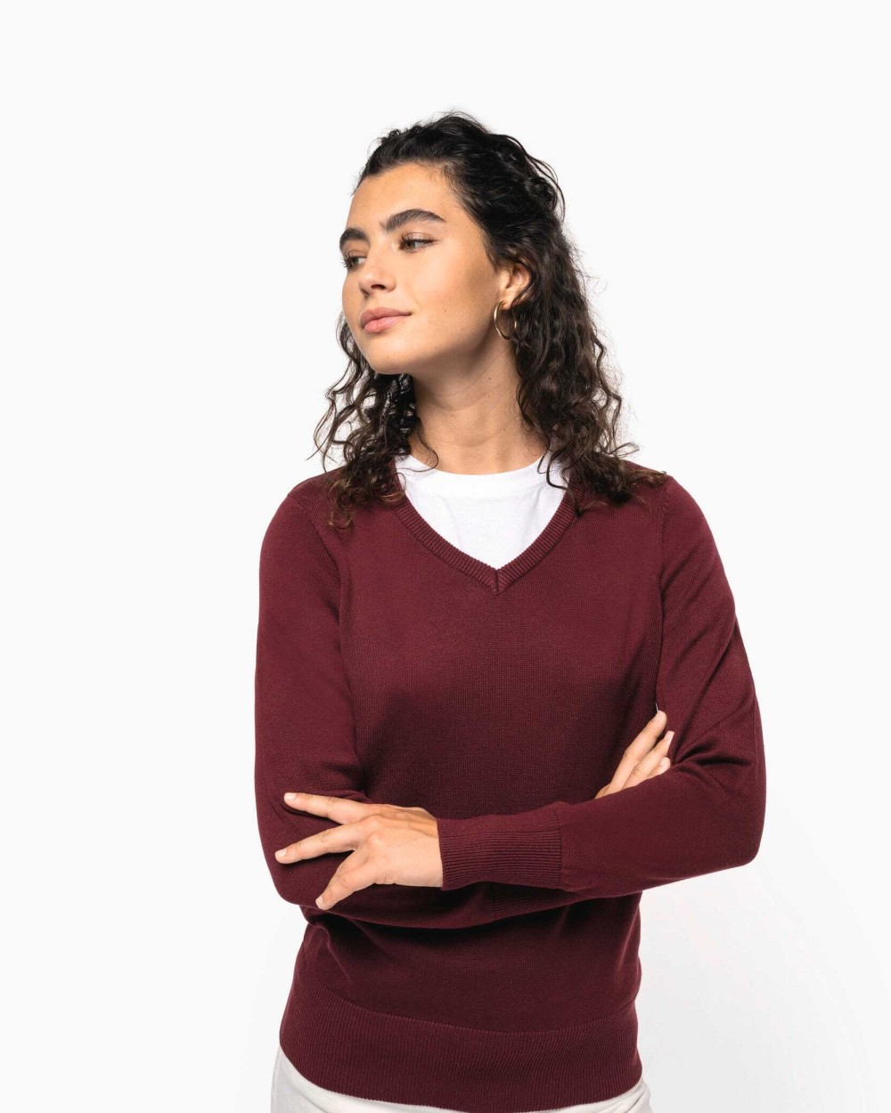 KARIBAN Damenpullover mit V-Ausschnitt Pullovers personalisierbar