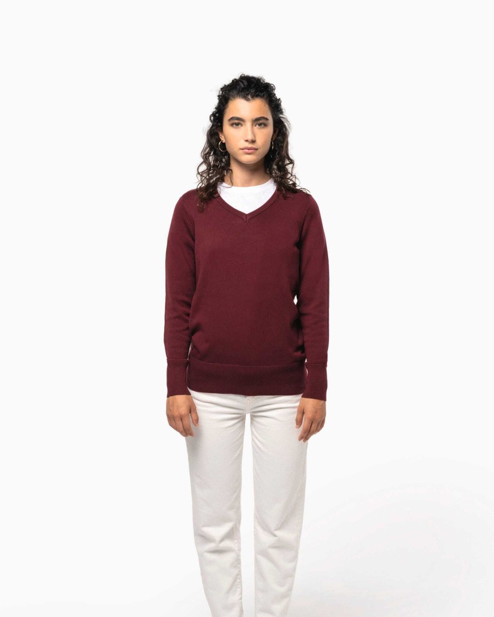 KARIBAN Damenpullover mit V-Ausschnitt Pullovers personalisierbar