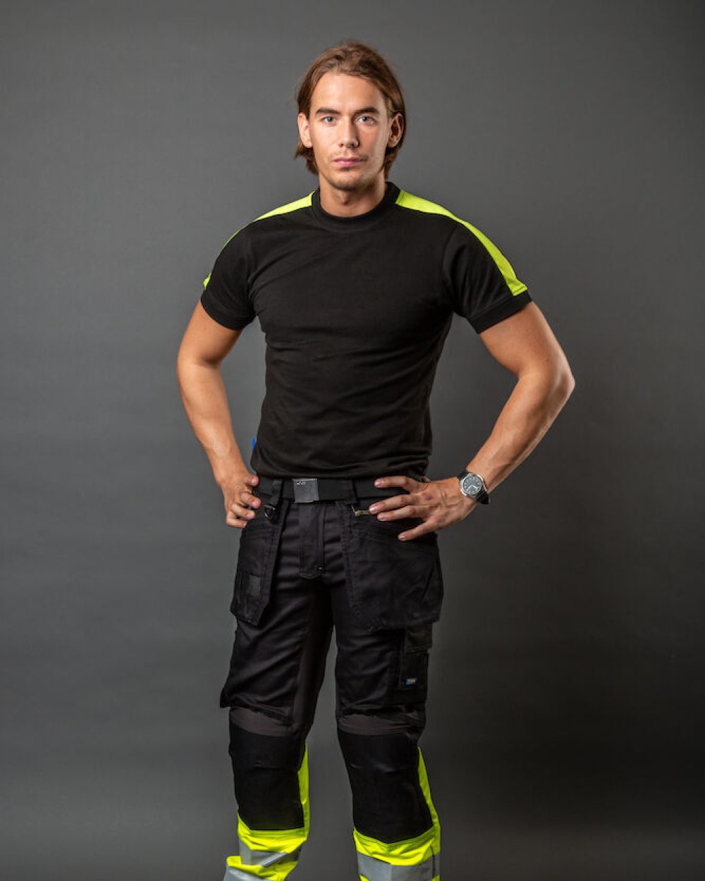 T-shirts PROJOB 2019 T-SHIRT MET FLUO INZETSTUKKEN voor bedrukking &amp; borduring
