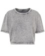 T-shirts BUILD YOUR BRAND Ladies` Acid Washed Cropped Tee voor bedrukking &amp; borduring