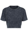 T-shirts BUILD YOUR BRAND Ladies` Acid Washed Cropped Tee voor bedrukking &amp; borduring