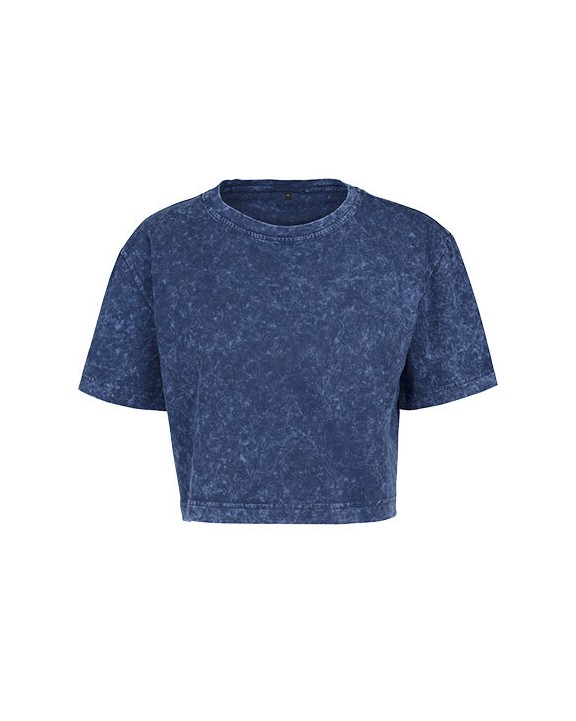 T-shirts BUILD YOUR BRAND Ladies` Acid Washed Cropped Tee voor bedrukking &amp; borduring
