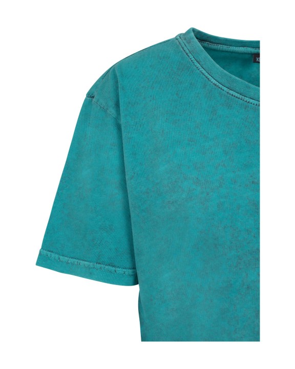 T-shirts BUILD YOUR BRAND Ladies` Acid Washed Cropped Tee voor bedrukking &amp; borduring