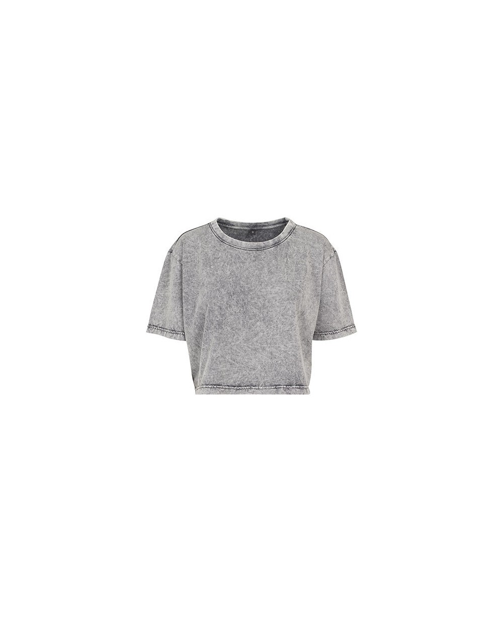 T-shirts BUILD YOUR BRAND Ladies` Acid Washed Cropped Tee voor bedrukking &amp; borduring