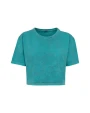 BUILD YOUR BRAND Ladies Acid Washed Cropped Tee T-Shirts personalisierbar