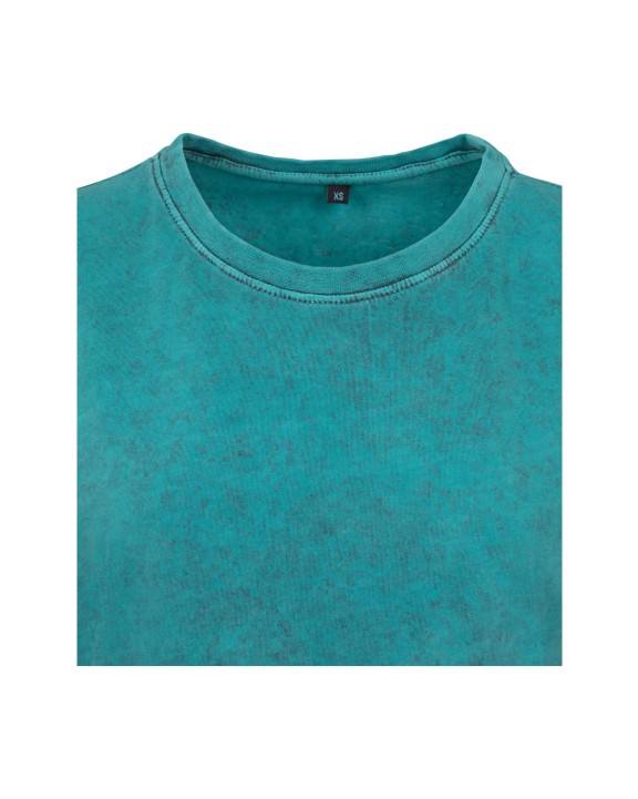 T-shirts BUILD YOUR BRAND Ladies` Acid Washed Cropped Tee voor bedrukking &amp; borduring