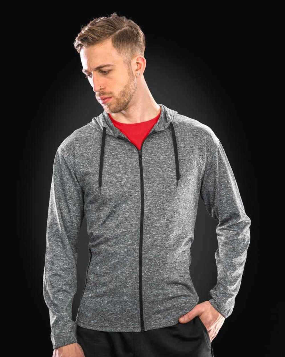 SPIRO Mens hooded tee-jacket T-Shirts personalisierbar