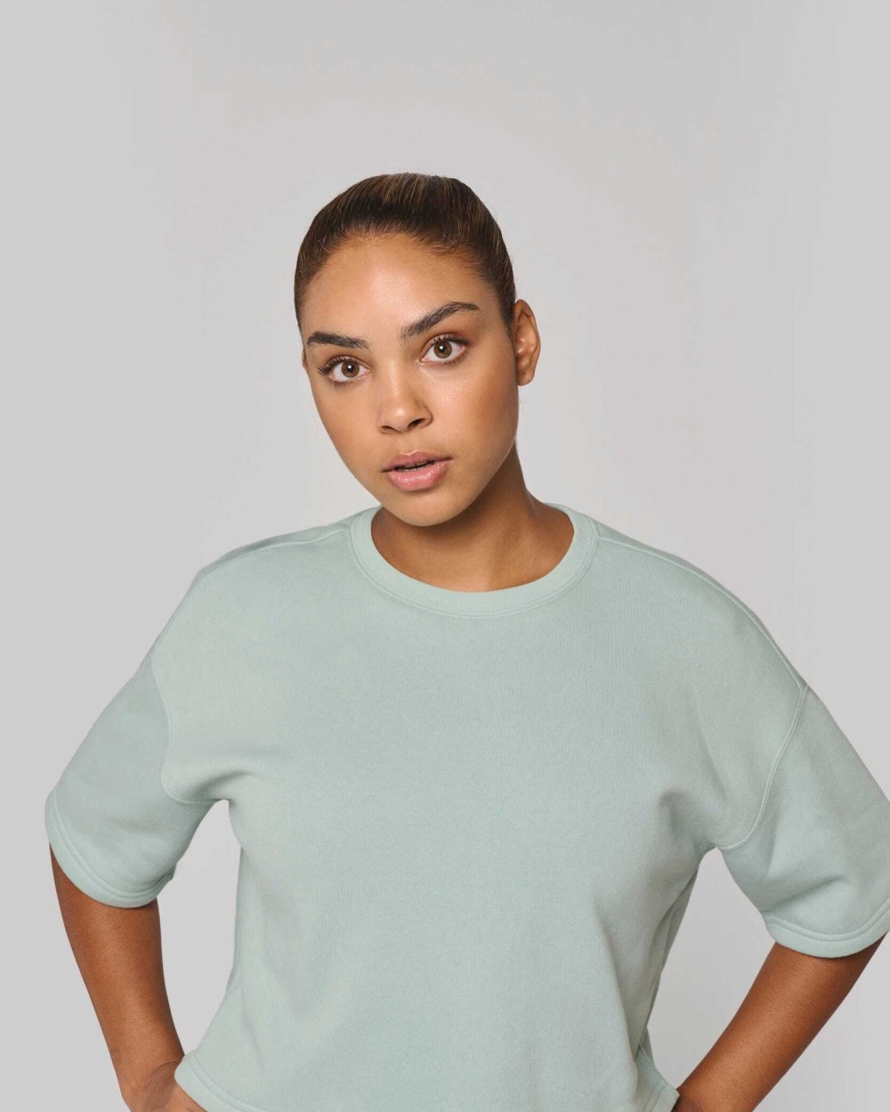 Sweat-shirts personnalisable PROACT Sweat-shirt crop à manches courtes col rond femme