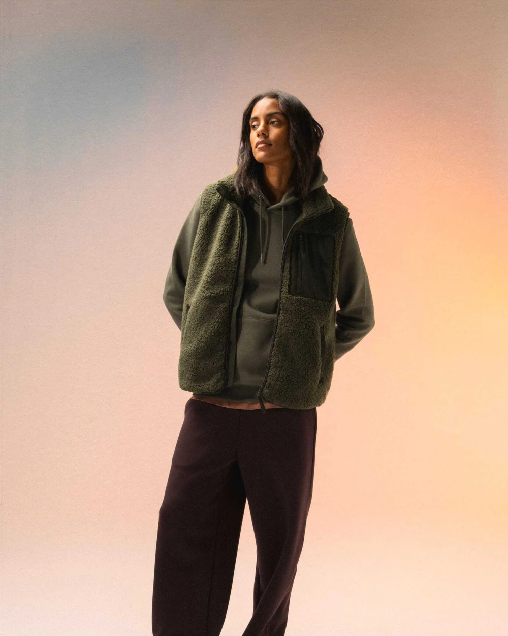 NATIVE SPIRIT Umweltfreundlicher Unisex Sherpa-Bodywarmer Polar Fleeces personalisierbar