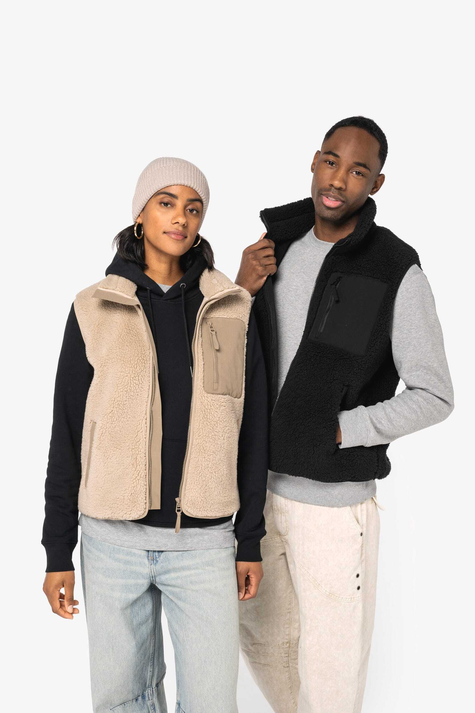 Laines polaires personnalisable NATIVE SPIRIT Bodywarmer écoresponsable en sherpa unisexe