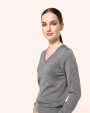 KARIBAN Merino-Damenpullover mit V-Ausschnitt Pullovers personalisierbar