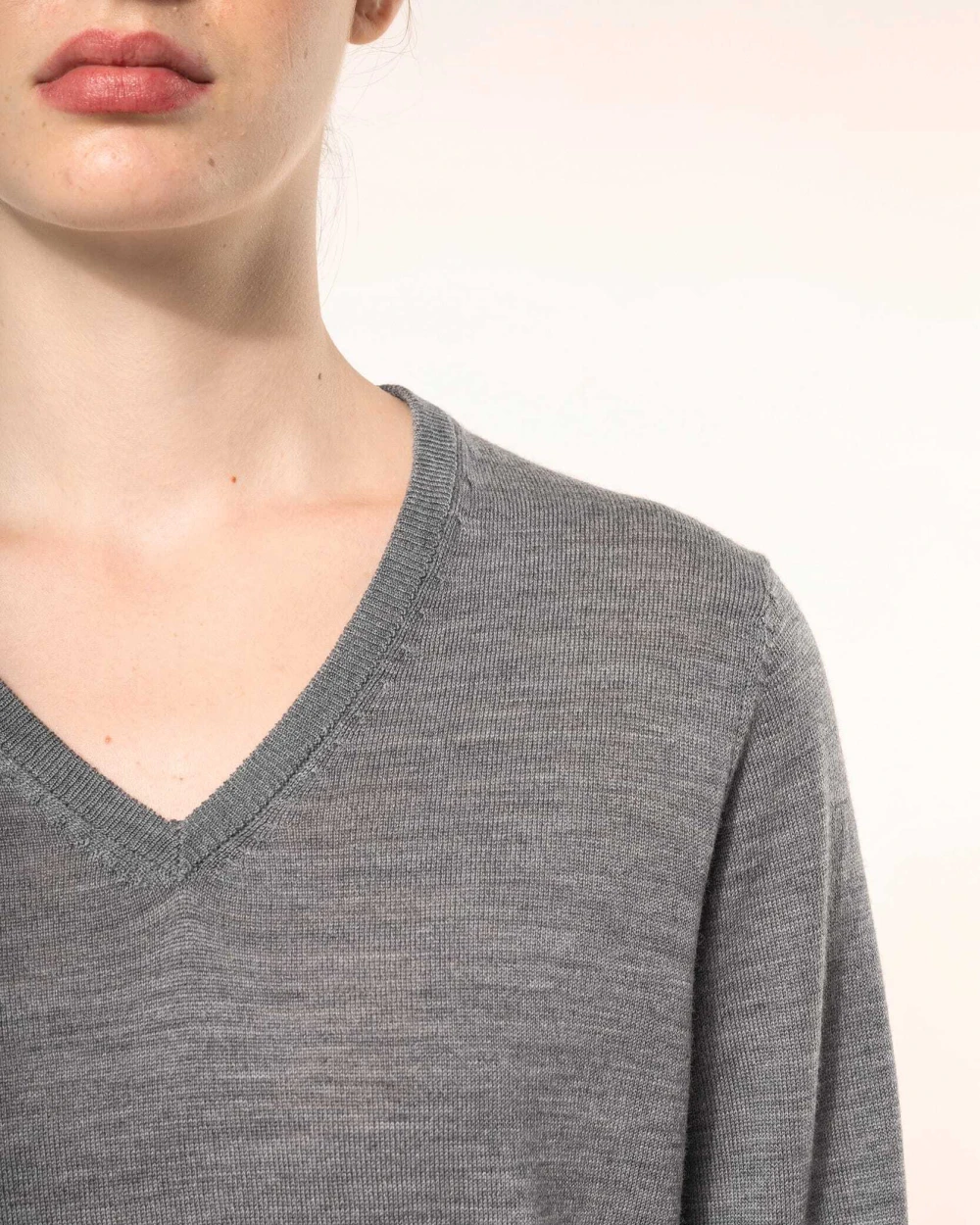 KARIBAN Merino-Damenpullover mit V-Ausschnitt Pullovers personalisierbar