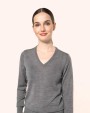 KARIBAN Merino-Damenpullover mit V-Ausschnitt Pullovers personalisierbar