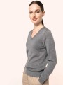 Pulls à personnaliser KARIBAN Pull Mérinos col V femme 