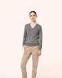 Pulls personnalisable KARIBAN Pull Mérinos col V femme