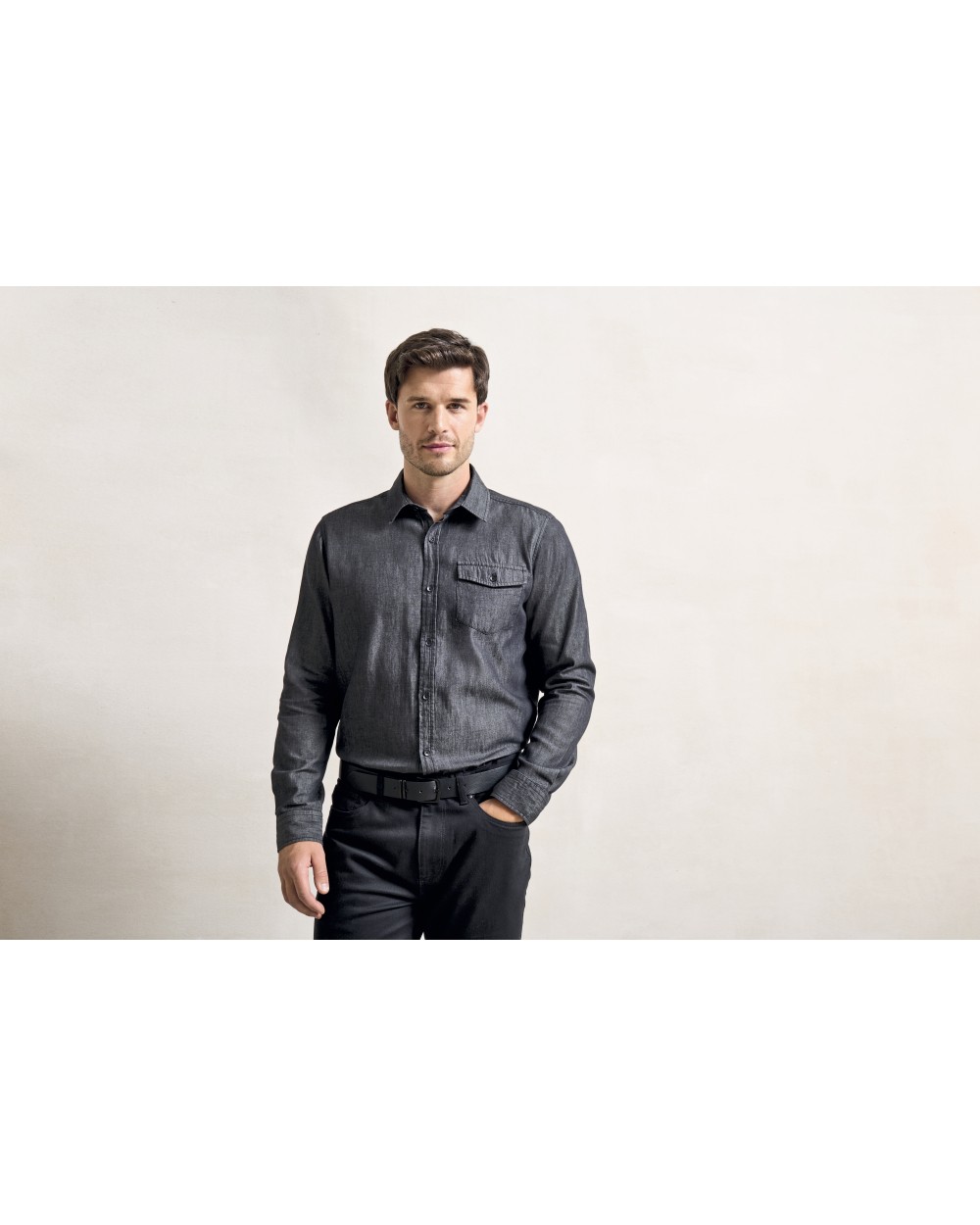 Hemden PREMIER Men`s Jeans Stitch Denim Shirt voor bedrukking &amp; borduring