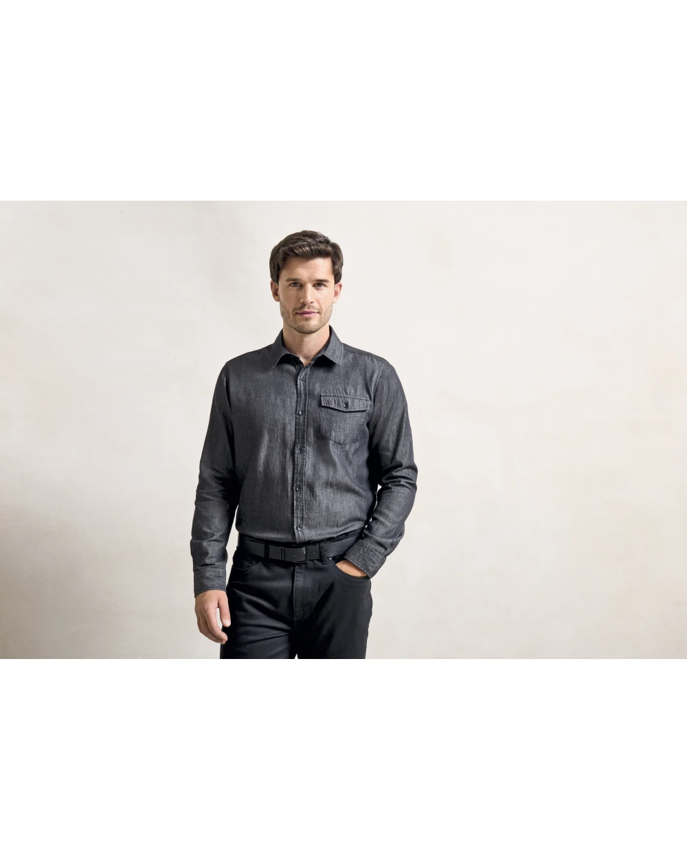 Chemises personnalisable PREMIER Mens Jeans Stitch Denim Shirt