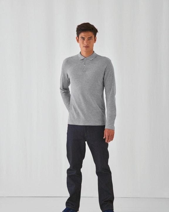 Polo's B&C ID.001 Men's long-sleeve polo shirt voor bedrukking &amp; borduring