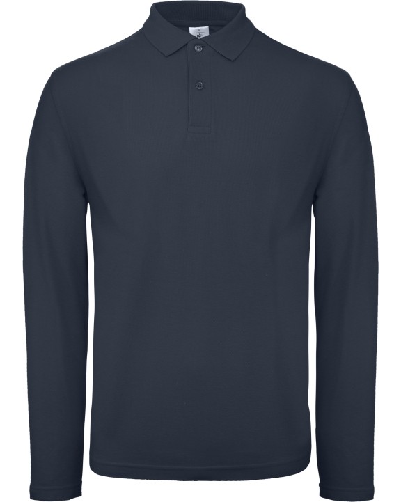 Polo's B&C ID.001 Men's long-sleeve polo shirt voor bedrukking &amp; borduring