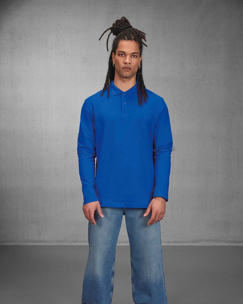 B&C ID.001 Men's long-sleeved polo shirt Poloshirts personalisierbar
