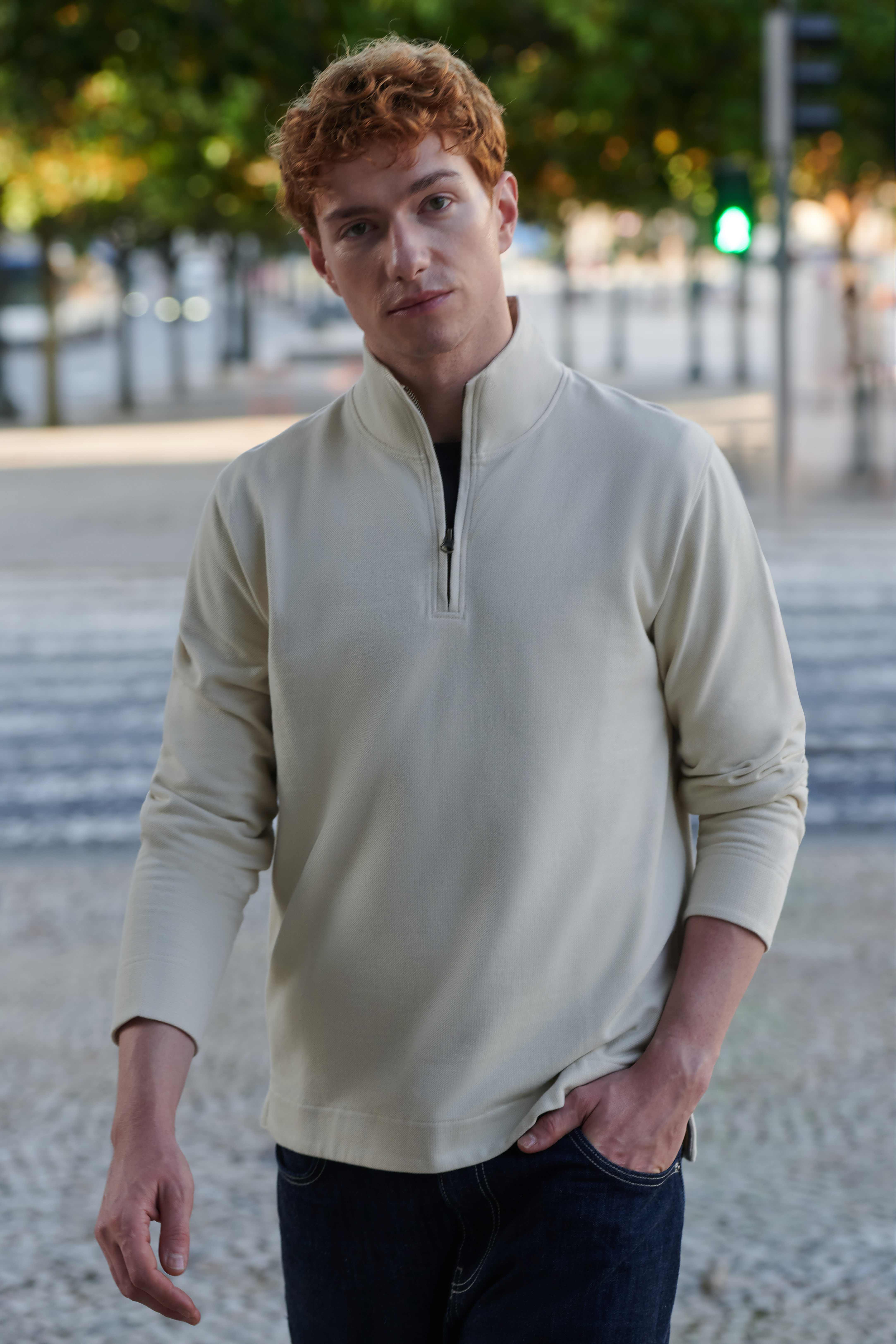 T-shirts FRONT ROW Premium piqué 1/4-zip top voor bedrukking &amp; borduring