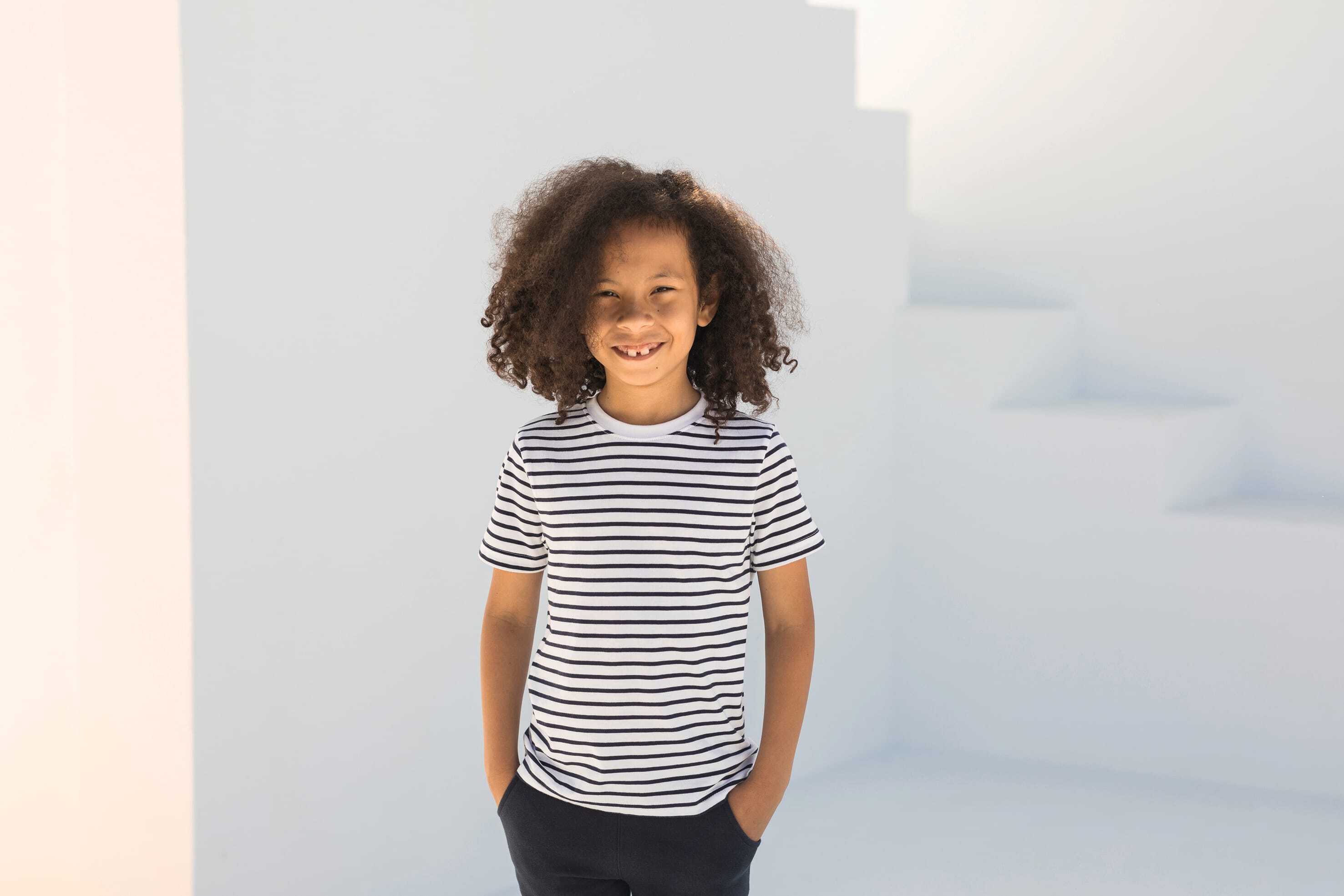 T-shirts SKINNIFIT Kids' Gestreept t-shirt voor bedrukking &amp; borduring