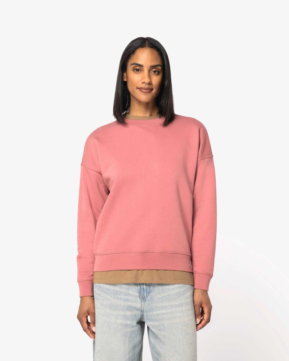 Sweat-shirts personnalisable NATIVE SPIRIT Sweat-shirt écoresponsable à col rond à épaules tombantes femme