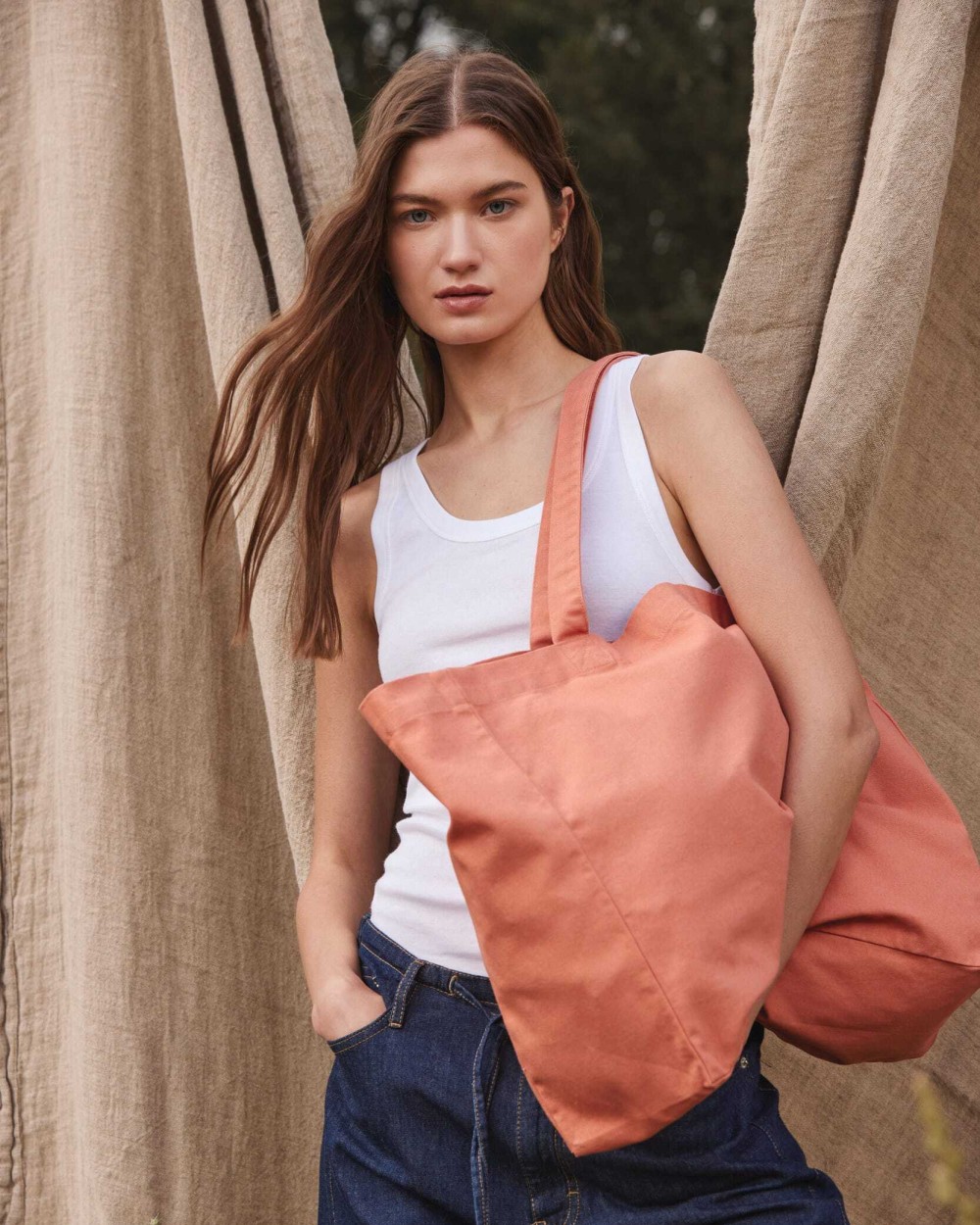 Tassen & Zakken KIMOOD Grote 'evergreen' shopper voor bedrukking &amp; borduring