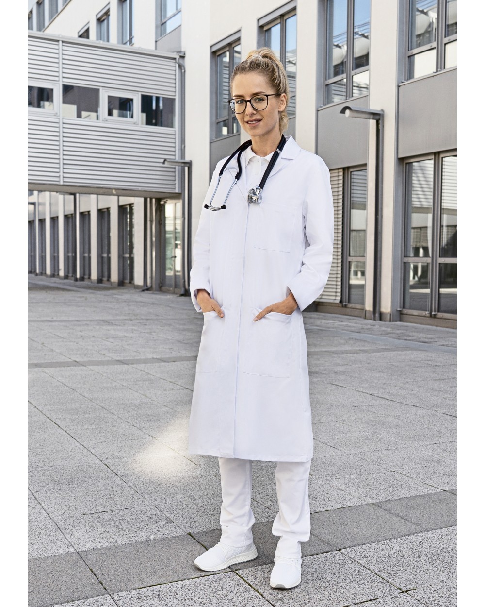 KARLOWSKY Ladies Workcoat with concealed button placket Jacken personalisierbar