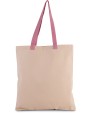 Tote bags KIMOOD Platte shopper van canvas met contrasterend hengsel voor bedrukking &amp; borduring