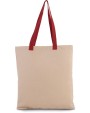 Tote bags KIMOOD Platte shopper van canvas met contrasterend hengsel voor bedrukking &amp; borduring