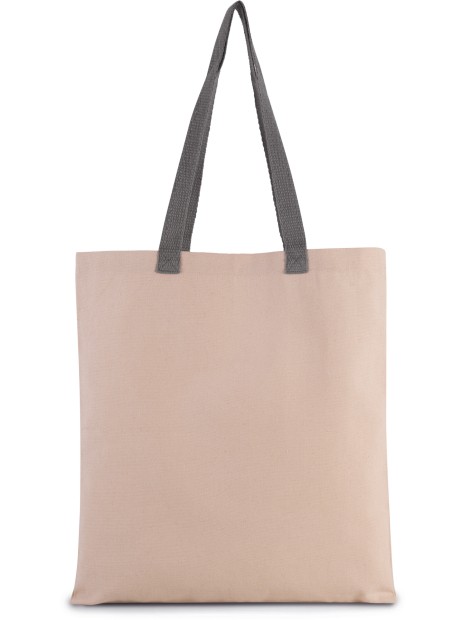 KIMOOD Sac shopping plat en toile avec poignées contrastées /api/colors/e3f3e045-f040-42b2-ab92-ebed9a5b0fd9 personnalisable